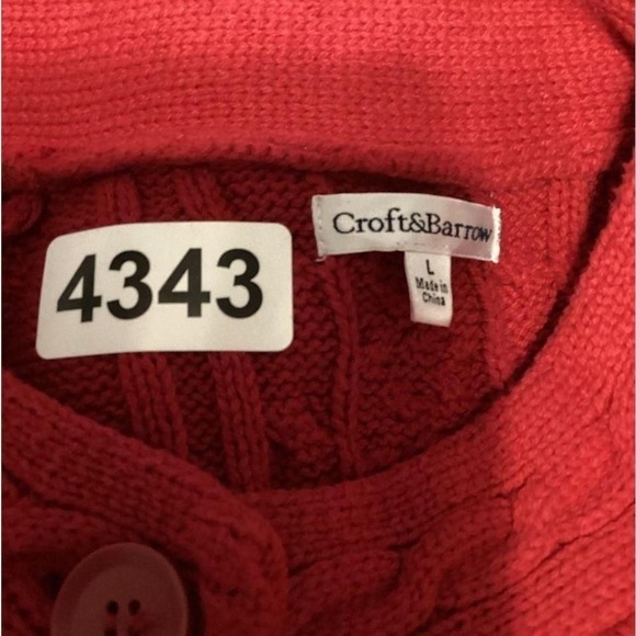 Croft & Barrow Cardigan chunky Sweater Size L - Picture 3 of 5